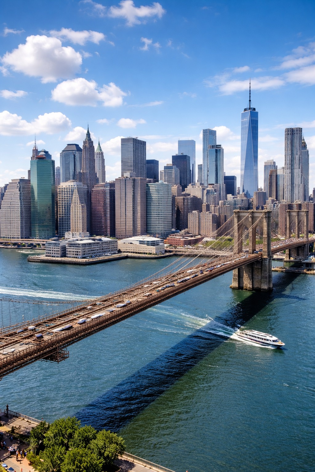 Brooklyn Bridge and Manhattan skyline